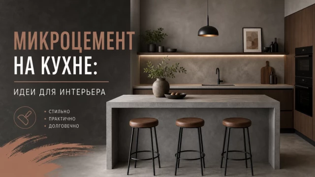 Микроцемент на кухне: идеи для интерьера
