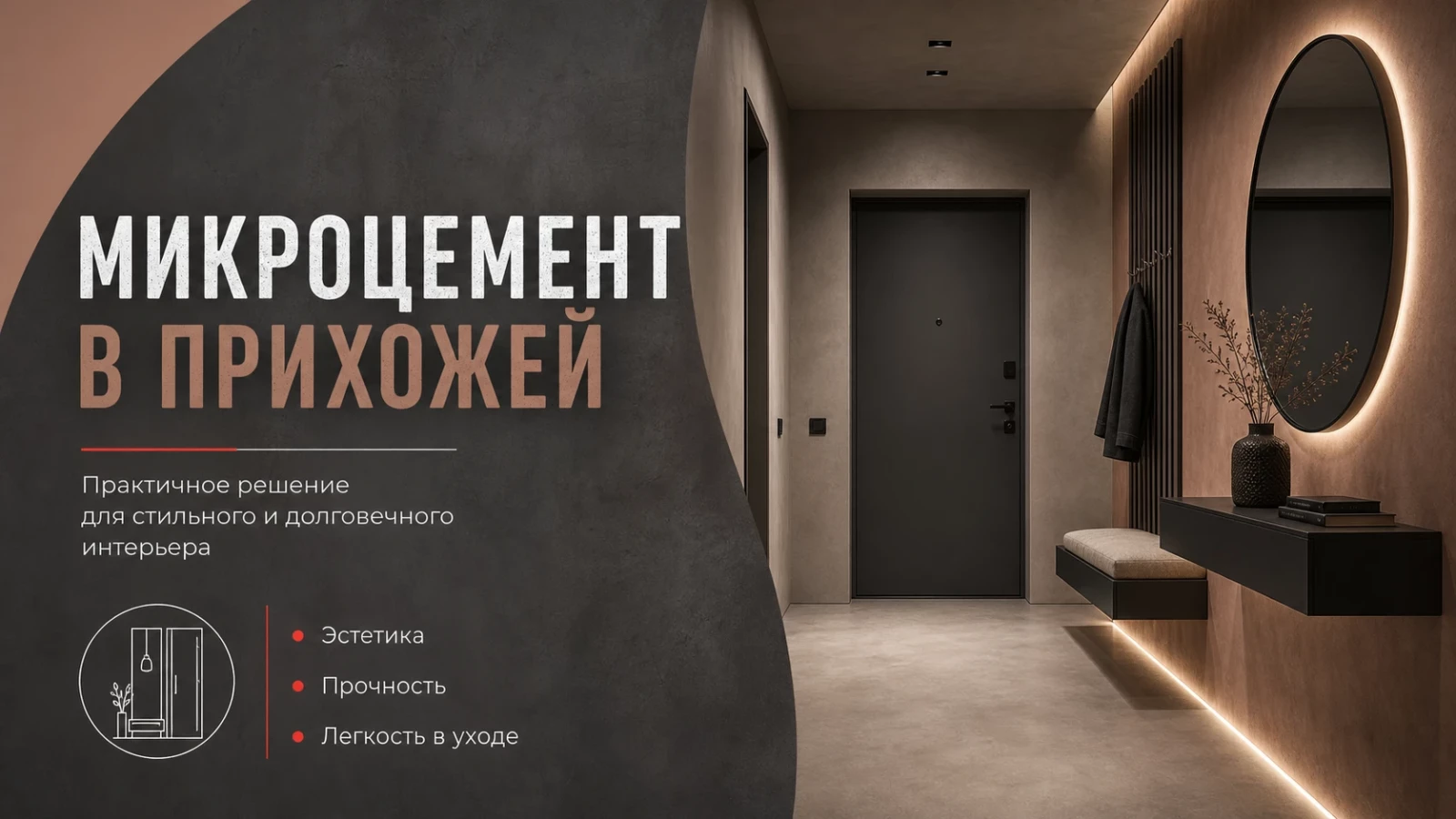 Микроцемент в прихожей