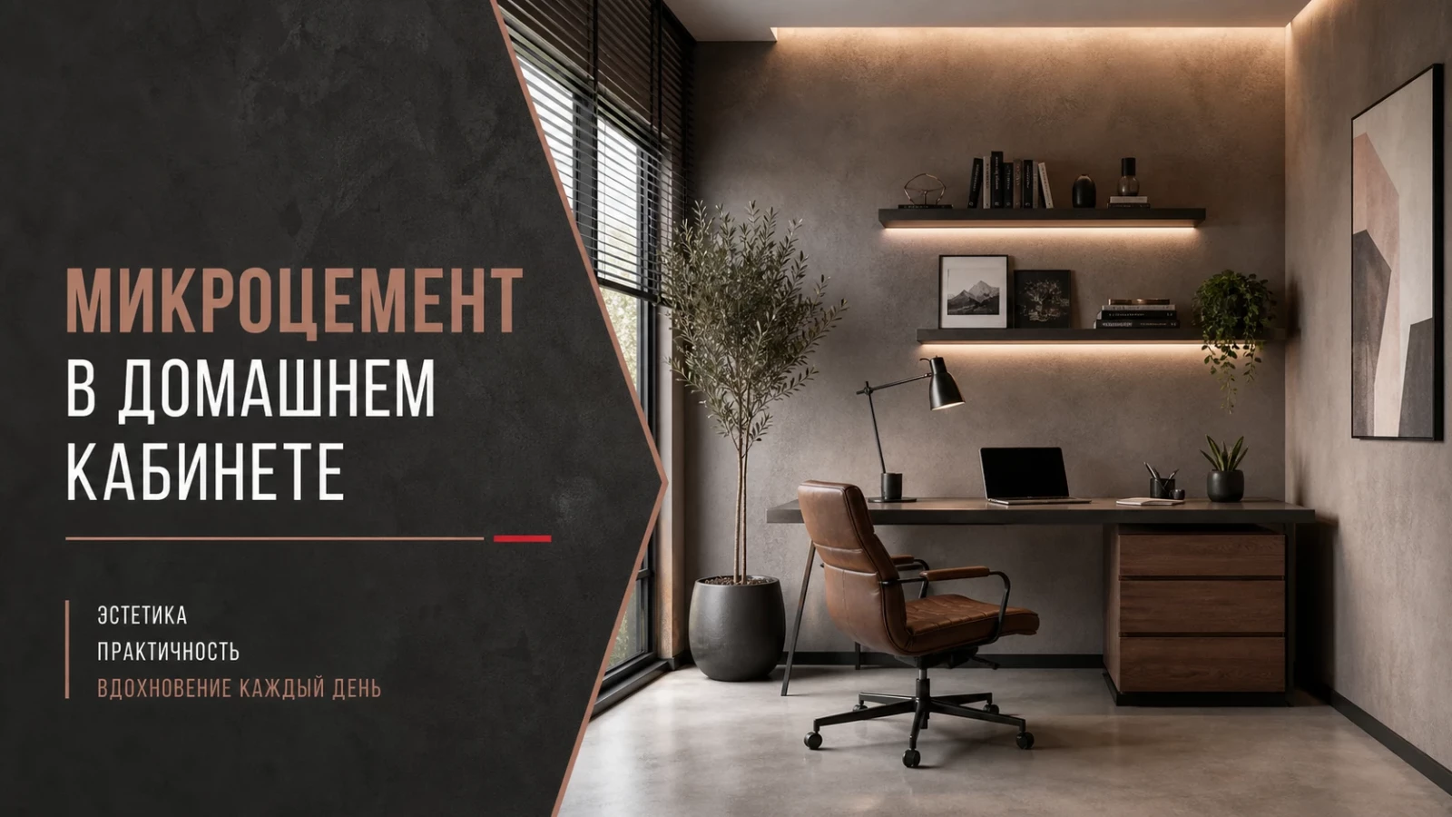 Микроцемент в домашнем кабинете