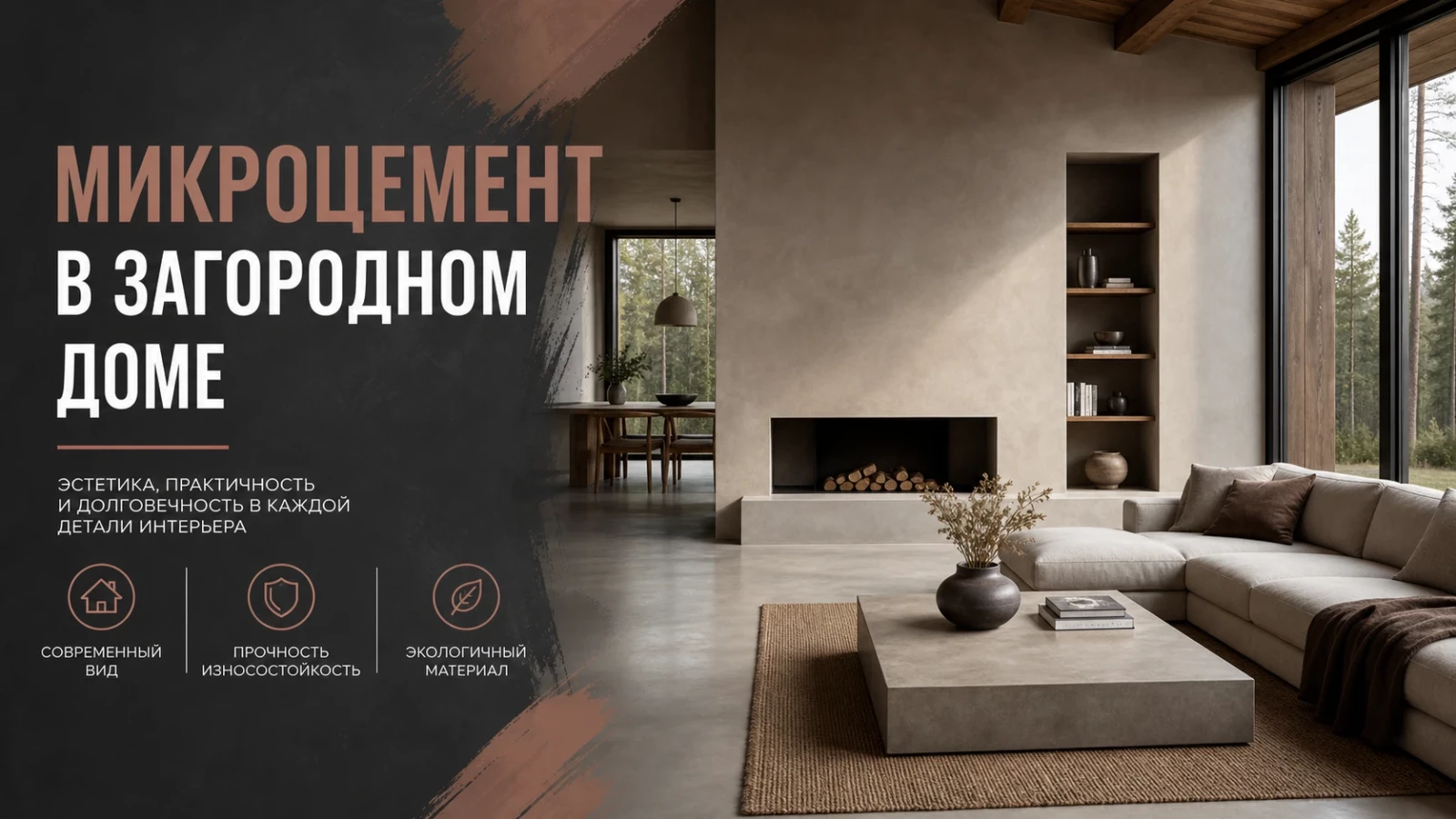 Микроцемент в загородном доме