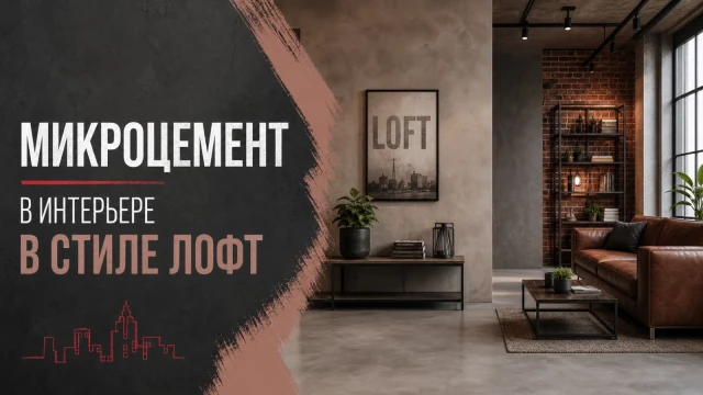 Микроцемент в интерьере в стиле лофт