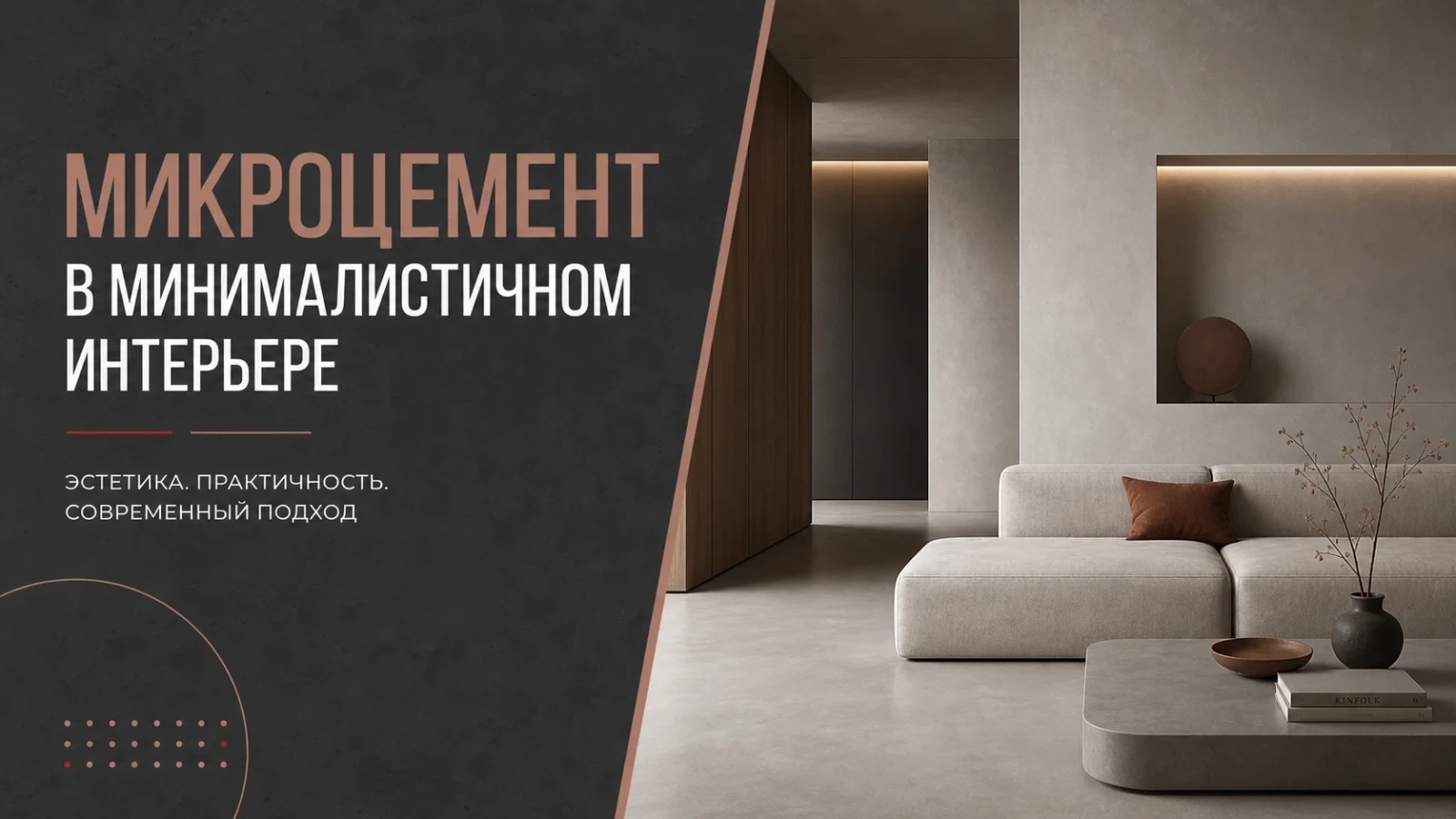 Микроцемент в минималистичном интерьере