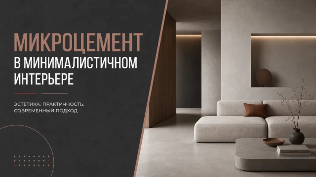 Микроцемент в минималистичном интерьере