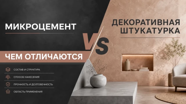 Микроцемент и декоративная штукатурка: чем отличаются