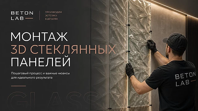 Монтаж 3д стеклянных панелей