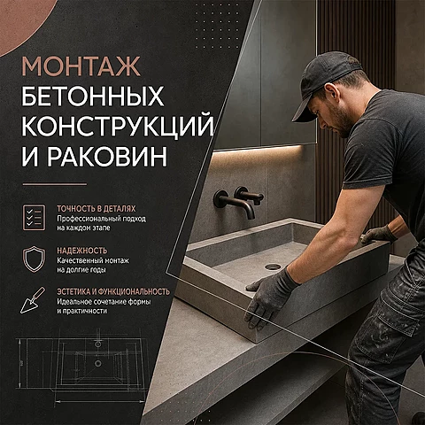 Монтаж бетонных конструкций и раковин