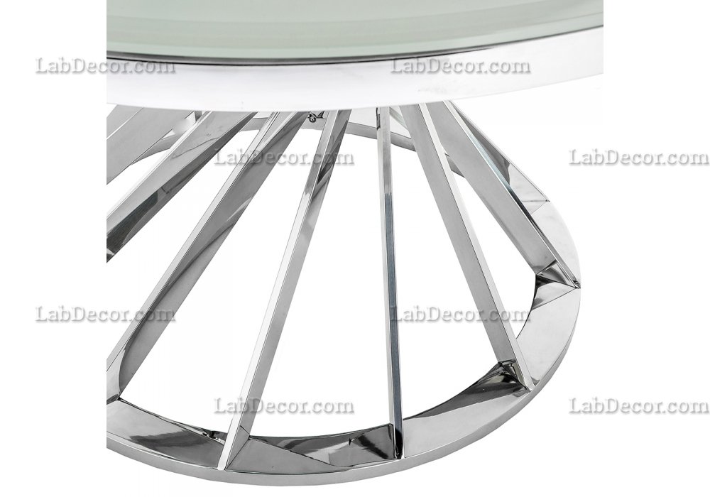 Стол стеклянный Twist steel / white
