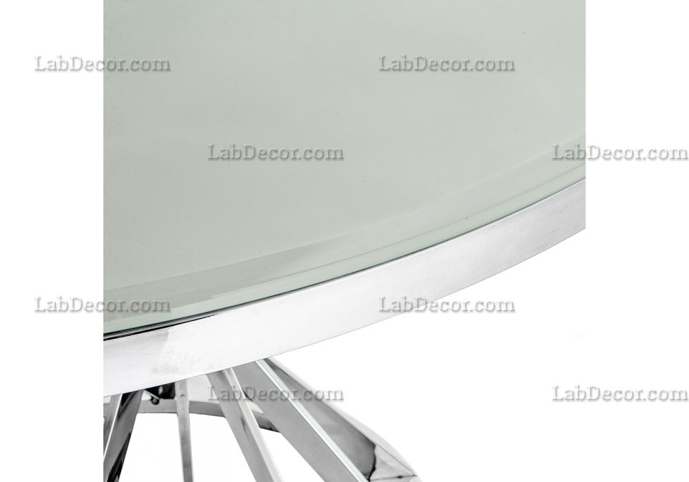 Стол стеклянный Twist steel / white