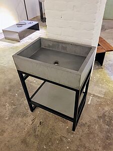 Бетонная раковина прямоугольник , без крана (размер на выбор)