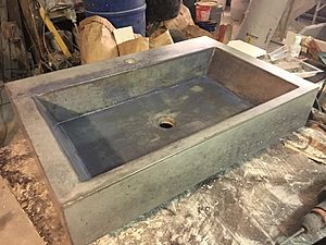 Бетонная раковина прямоугольник , без крана (размер на выбор)