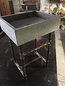 Бетонная раковина прямоугольник , без крана (размер на выбор)