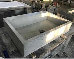 Бетонная раковина прямоугольник , без крана (размер на выбор)