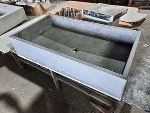 Бетонная раковина прямоугольник , без крана (размер на выбор)