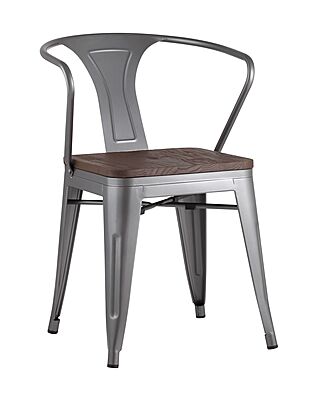 Стул TOLIX ARM WOOD с подлокотниками серебристый Стул TOLIX ARM WOOD с подлокотниками серебристый
