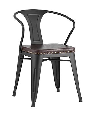 Стул TOLIX ARMS SOFT с подлокотниками черный матовый Стул TOLIX ARMS SOFT с подлокотниками черный матовый