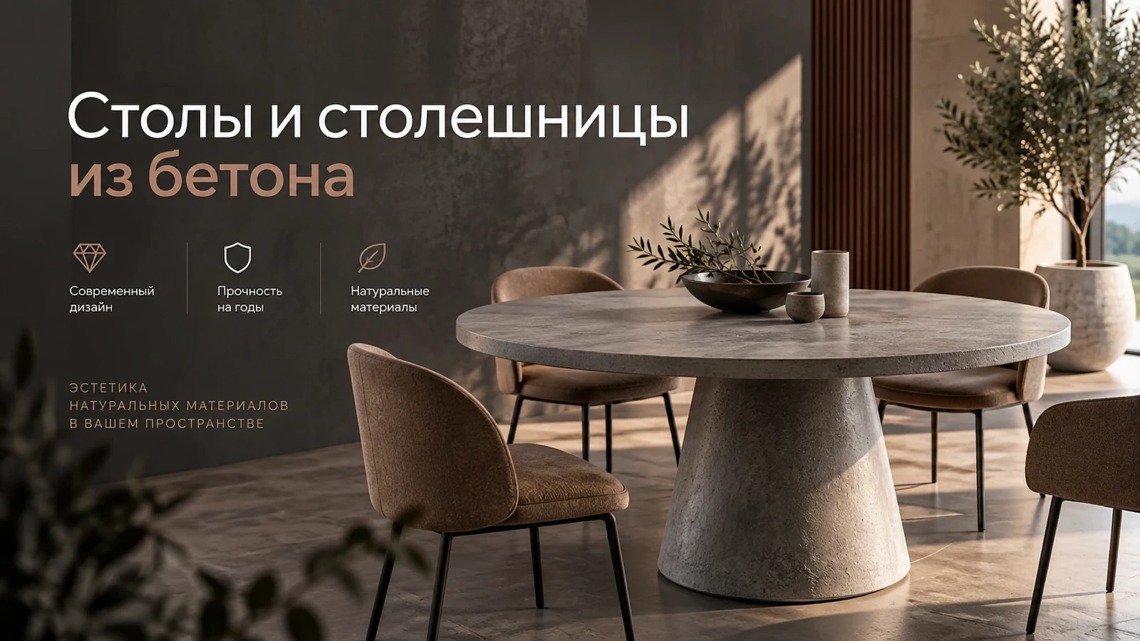 Столы и столешницы из бетона