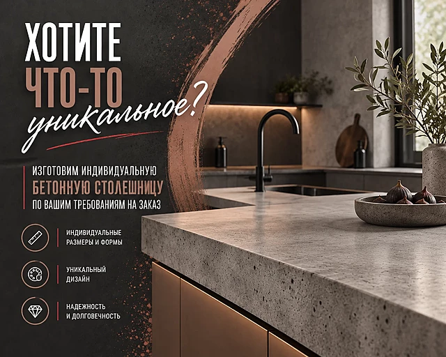 Столы и столешницы из бетона