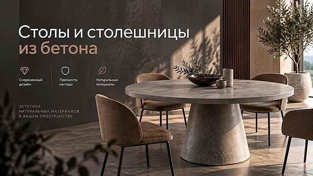 Столы и столешницы из бетона