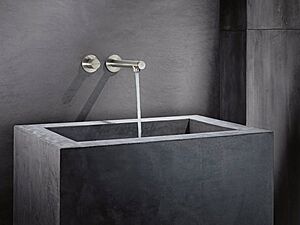 Раковина из бетона прямоугольная напольная тумба