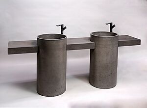 Большие бетонные раковины со столешницей для ресторанов и кафе по индивидуальному заказу