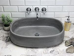 Бетонная раковина LAGUNA графит