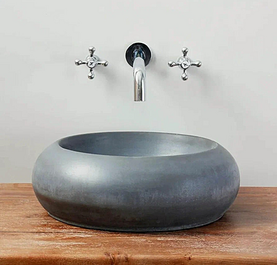 Бетонная раковина RONDO серый