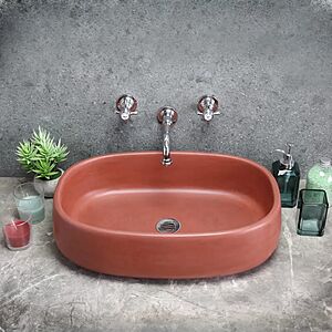 Бетонная раковина LAGUNA терракот