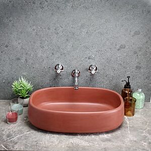 Бетонная раковина LAGUNA терракот