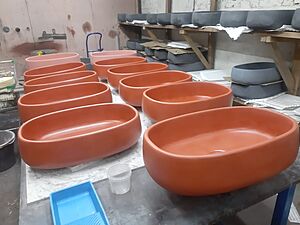 Бетонная раковина LAGUNA терракот