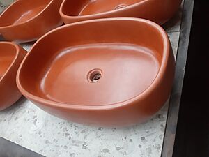 Бетонная раковина LAGUNA терракот