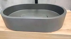 Раковина из бетона Trough с накладкой на слив 600х400 мм