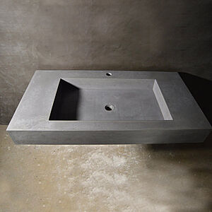 Раковина из стеклобетона с центральным сливом под заказ