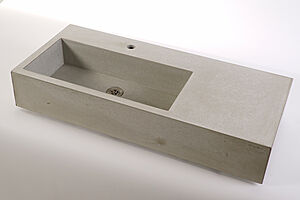 Раковина из стеклобетона с центральным сливом под заказ