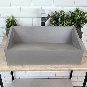 Раковина из бетона Angle с щелевым сливом 600х400 мм 