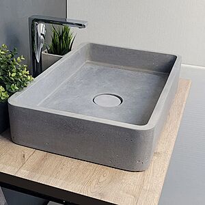 Раковина из бетона Tankс накладкой на слив 