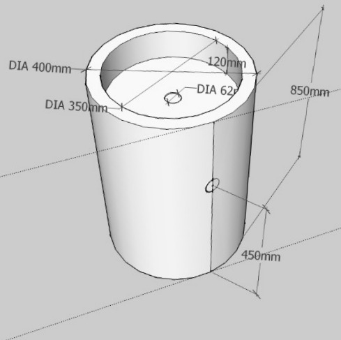 Напольная раковина Туба с краном