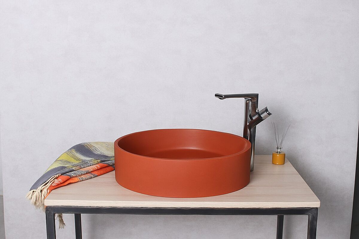 Цветная бетонная раковина круглая 450 мм (накладка опционно)