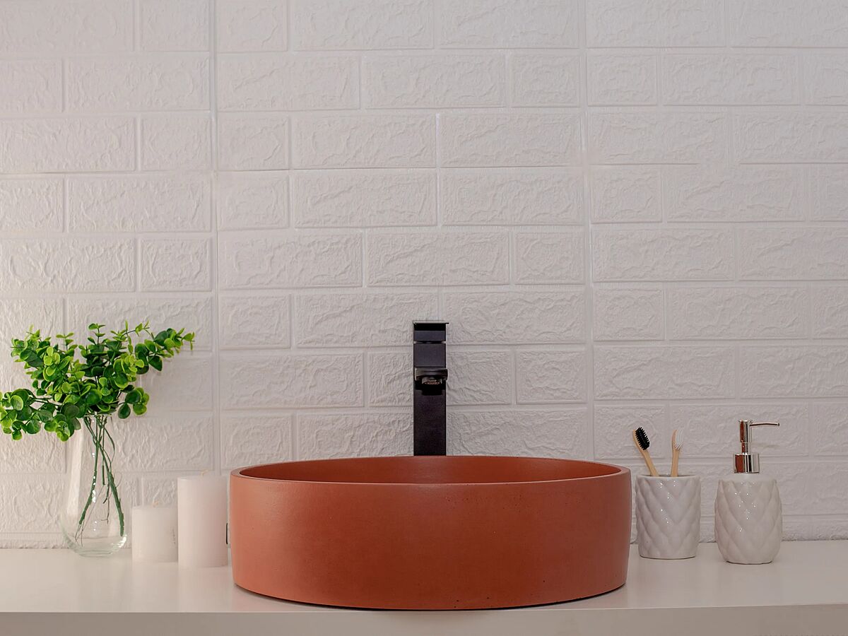 Цветная бетонная раковина Wheel круглая 450 мм (накладка опционно)