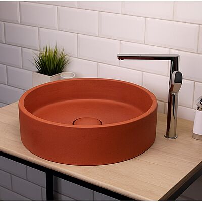 Цветная бетонная раковина круглая 450 мм (накладка опционно)