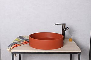 Цветная бетонная раковина круглая 450 мм (накладка опционно)