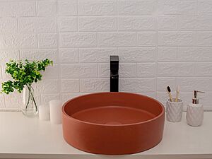 Цветная бетонная раковина Wheel круглая 450 мм (накладка опционно)