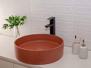 Цветная бетонная раковина Wheel круглая 450 мм (накладка опционно)