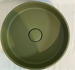 Бетонная раковина Wheel круглая 450 мм с наладкой, зеленая
