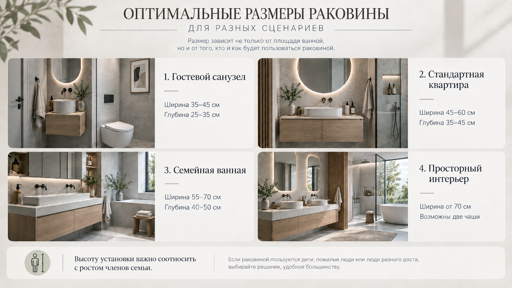 Основные параметры для покупки раковины